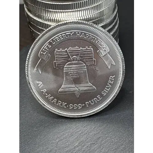 1oz A-Mark Liberty Silver - No Date