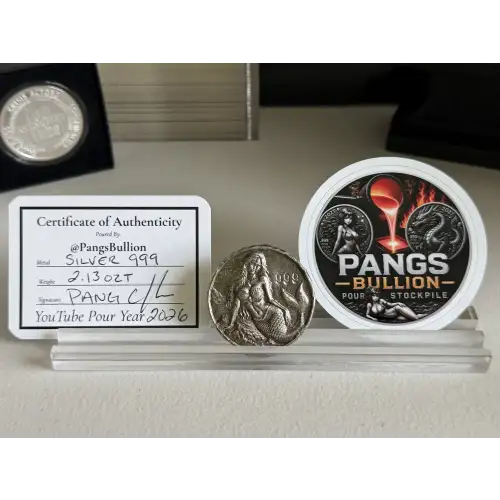 Mermaid Hand-Poured Silver - 2.13 OZT .999 Fine Silver (2)